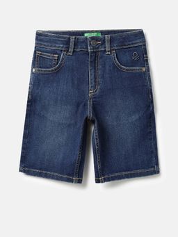 United Colors of Benetton - Blue Solid Regular Fit Shorts