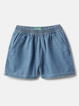 United Colors of Benetton - Blue Solid Regular Fit Shorts
