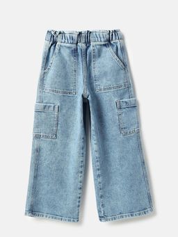 United Colors of Benetton - Blue Solid Wide Fit Jeans