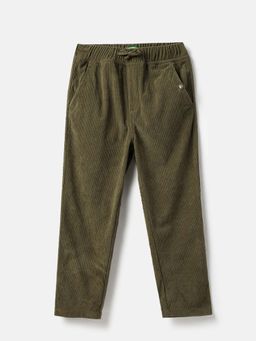 United Colors of Benetton - Green Solid Regular Fit Trousers