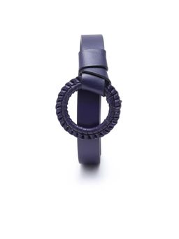 RAREISM - Crystal Dark Navy Blue Leather Belt