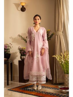 House of Inari - Lavender Chandni Kurta with Palazzo and Dupatta