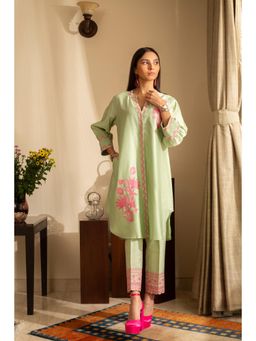 House of Inari - Gul-Meh Sea Green Embroidered Co-Ord Set