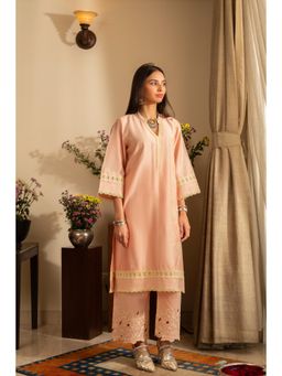 House of Inari - Peach Gulbahar Pure Silk Co-Ord Set
