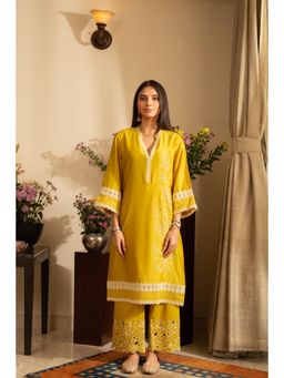 House of Inari - Yellow Gulbahar Pure Silk Co-Ord Set