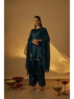 RAYASHA KHAN - Teal Farshi Salwar with Kurti and Dupatta