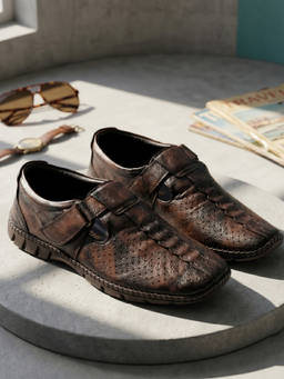 Mochi - Brown Signature Men Closed Sandals
