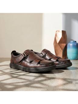Mochi - Brown Modern Men Closed Sandals