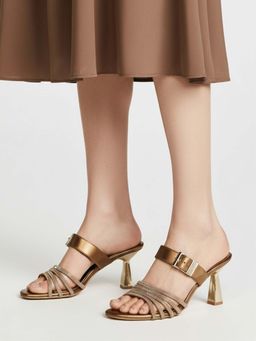 LYDC LONDON - Classic Party Sandal Heels - Gold