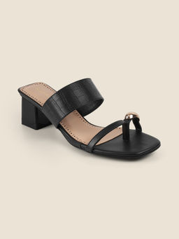 Metro - Women Black Casual Park Italia Soles Sandal Heels