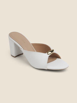 Metro - Women White Sandal Heels