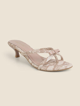 Metro - Beige Women Synthetic Casual Sandal Heels