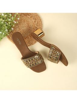 Metro - Women Gold Casual Sandal Heels