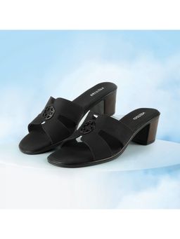 Metro - Women Black Open Casual Sandal Heels With Block Heel