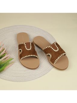 Metro - Women Tan Open Casual Flats