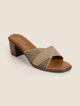 Metro - Women Beige Casual Sandal Heels