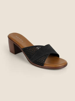 Metro - Women Black Casual Sandal Heels