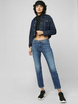 ONLY - Women Solid Dark Blue Jeans