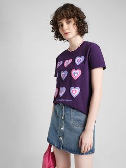 ONLY - Purple Heart Printed T-Shirt
