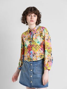 ONLY - Multicolor Printed Balloon Sleeves Shirt