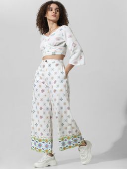 ONLY - White Printed Co-ord Set Pant