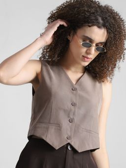 ONLY - Grey Short Waistcoat