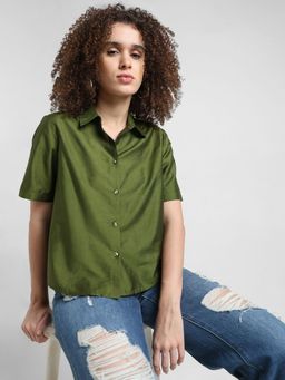 ONLY - Green Short Sleeves Shirt