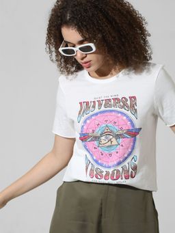 ONLY - White Printed T-Shirt