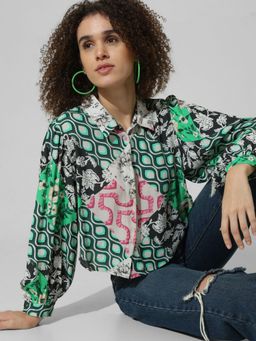 ONLY - Green Print Shirt