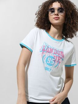 ONLY - White Typographic Print T-Shirt