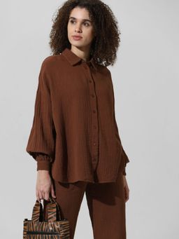 ONLY - Brown Oversized Co-Ord Set Shirt