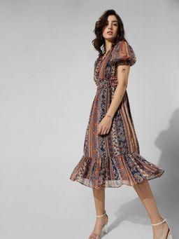 ONLY - Multi-Color Printed Midi Dress