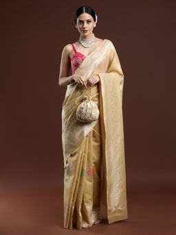 Sarha - Woven Design Chanderi Cotton Saree with Unstitch Blouse