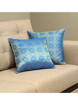 HomeTown - Carnival Brocade Cushion Covers 40 x 40 Cm in Blue Colour