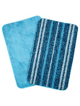 Saral Home - Turquoise Microfiber Anti Skid Bath Mat 50x70 cm (Pack of 2)