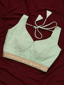 Koskii - Sea Green Sequins Georgette Blouse