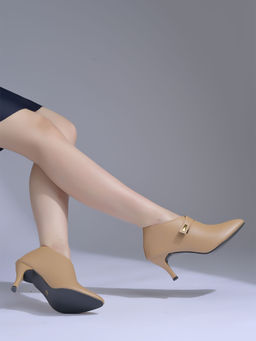 Shoetopia - Pointed Toe Tan Pump Heels for Girls