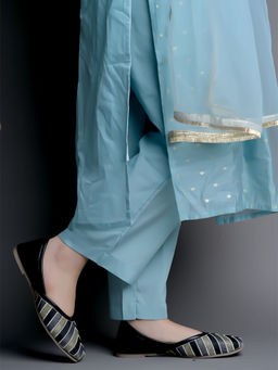 Shoetopia - Embroidered Black Ballerina for Girls