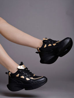 Shoetopia - Daily Wear Casual Black Sneakers for Girls
