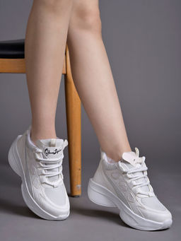 Shoetopia - Daily Wear Casual White Sneakers for Girls