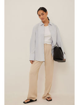 NA-KD - Tailored Straight Leg Suit Pants-Sand