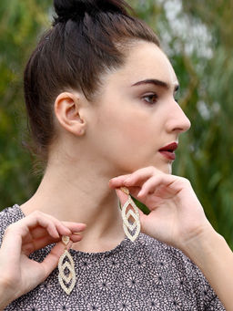 Odette - Gold Embellished Sequined Drops & Danglers Earrings