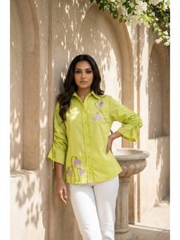 By The Bay - Veronica Women Shirt With Embellished Heart Cut-Outs
