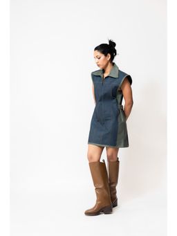 SHOP STAPLE - Dual-Tone Denim Mini Dress