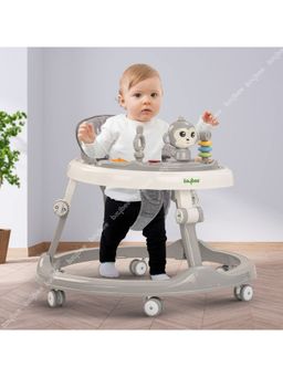 BAYBEE - Grey Round Kids Walker with Foldable Activity Walker (6-12 Months)