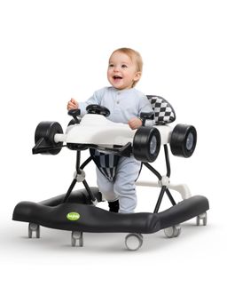 BAYBEE - White Push Walker For Kids with 3 Height Adjustable & High Back Seat (6-12 Months)