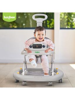BAYBEE - Grey 3 Adjustable Height Kids Walker (6-12 Months)
