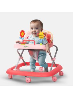 BAYBEE - Pink Foldable Activity with 3-Level Height Adjustment Walker (6-12 Months)