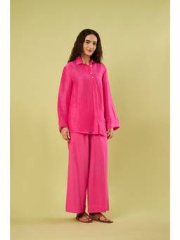 Vinusto - Pink Linen Silk Co-Ord Set