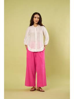 Vinusto - Off White Linen Shirt Style Top and Pant